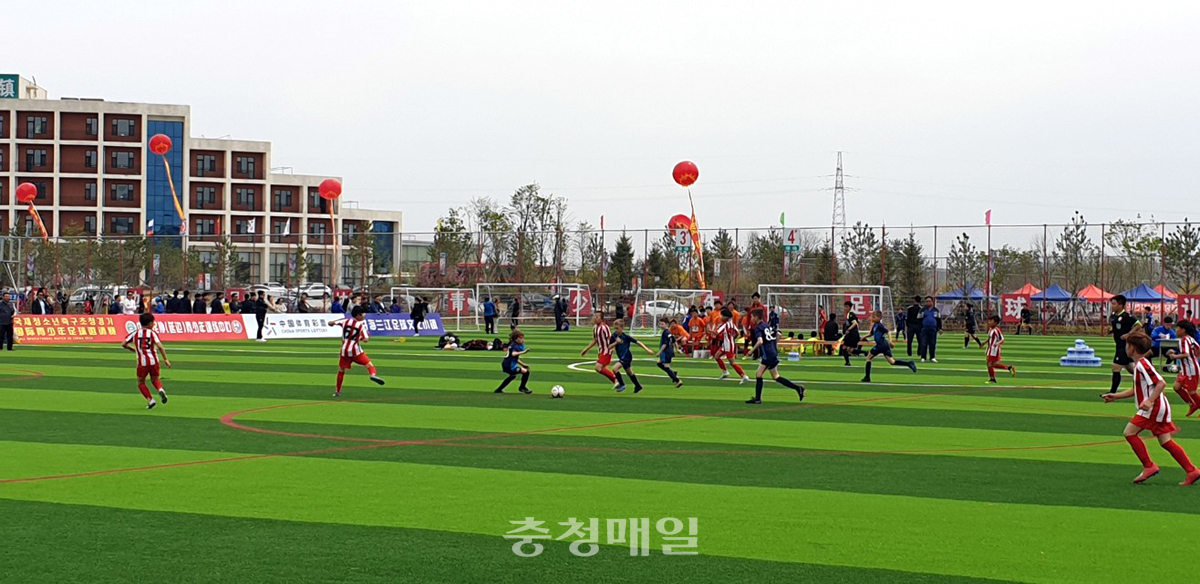 중국 연변에서 열린 동북아 국제청소년 축구대회모습.