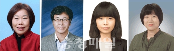 왼쪽부터 이기분 교감, 김종룡 장학사, 정은진 주무관, 금주옥 주무관.