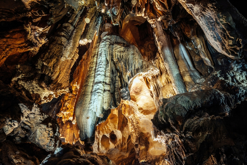 충북 단양군 고수동굴 내부 모습.