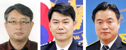 왼쪽부터 김홍근 공공안전부장, 최기영 수사부장, 김항곤 자치경찰부장.
