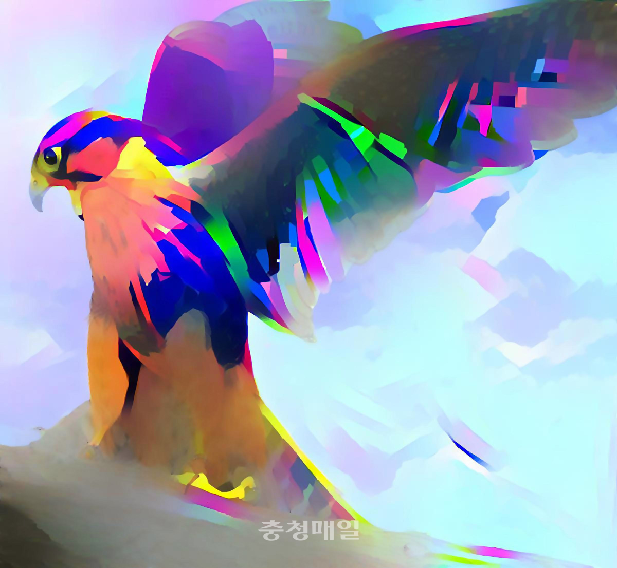 Bird of Prey, 2022, Style transfer, digital image, canvas, 83x90cm.